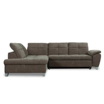 Coltar Extensibil Cu Otoman Mic Stanga Sevilia Lux, Lada Depozitare, 5 Locuri, Tetiere Reglabile, Maro Mocca, 280 Cm