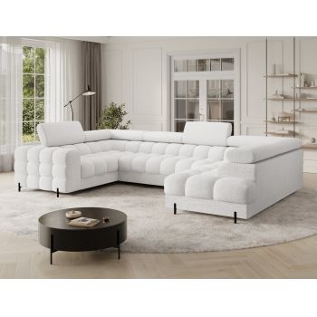 Coltar extensibil dreapta 3 locuri ELTAP, RT-01ROY, Fectory, 346x205x93 cm, lemn/poliester, alb