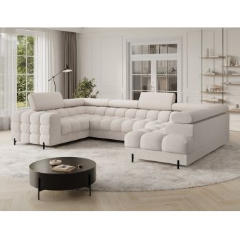 Coltar extensibil dreapta 3 locuri ELTAP, RT-20BAF, Fectory, 346x205x93 cm, lemn/poliester, bej deschis