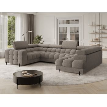 Coltar extensibil dreapta 3 locuri ELTAP, RT-20ROY, Fectory, 346x205x93 cm, lemn/poliester, maro
