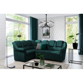 Coltar extensibil stanga 3 locuri ELTAP, LII-093, Lord II, 243x195x112 cm, lemn/poliester, verde inchis