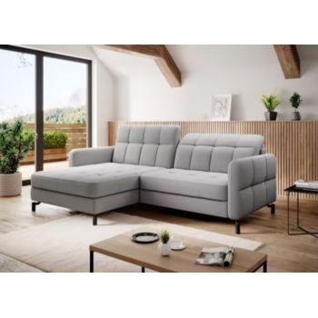 Coltar extensibil stanga 3 locuri ELTAP, Lore-112, Lorelle, 225x160x105 cm, lemn/poliester, gri deschis