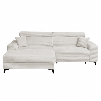 Coltar FLORIDA ONE T extensibil, cu arcuri si lada depozitare, colt stanga, bej, 280x175x95 cm