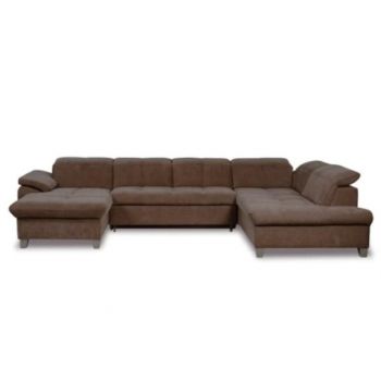 Coltar U Extensibil Sevilia Lux, Dreapta, 6 Locuri, Tetiere Reglabile, Maro, Seal 20, 355 Cm