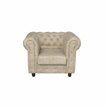 Fotoliu CHESTERFIELD cu arcuri, bej, 105x90x80 cm