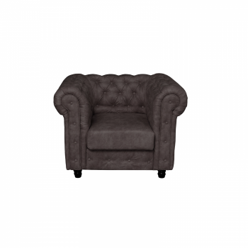 Fotoliu CHESTERFIELD cu arcuri, maro inchis, 105x90x80 cm