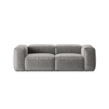 Canapea 2 locuri, Bergamo, Cosmopolitan Design, 224x108x70 cm, catifea chenille raiata, gri deschis