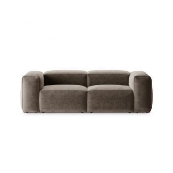 Canapea 2 locuri, Bergamo, Cosmopolitan Design, 224x108x70 cm, tesatura structurata, cappuccino