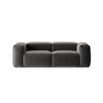 Canapea 2 locuri, Bergamo, Cosmopolitan Design, 224x108x70 cm, tesatura structurata, grafit