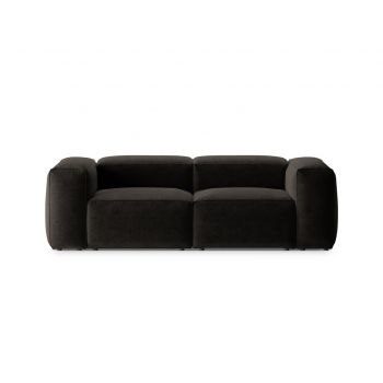 Canapea 2 locuri, Bergamo, Cosmopolitan Design, 224x108x70 cm, tesatura structurata, negru