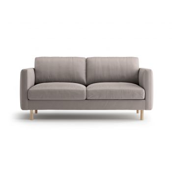 Canapea 2 locuri, Eden, Micadoni, 146x92x90 cm, catifea, gri beton