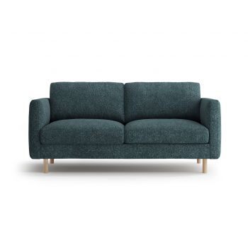 Canapea 2 locuri, Eden, Micadoni, 146x92x90 cm, tesatura structurata, verde albastrui melanj