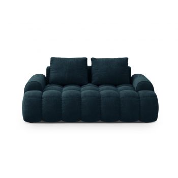 Canapea 2 locuri, Linz, Cosmopolitan Design, 175x100x84 cm, catifea, albastru petrol inchis