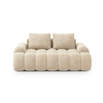 Canapea 2 locuri, Linz, Cosmopolitan Design, 175x100x84 cm, catifea, bej deschis
