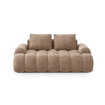 Canapea 2 locuri, Linz, Cosmopolitan Design, 175x100x84 cm, catifea, bej inchis