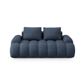 Canapea 2 locuri, Linz, Cosmopolitan Design, 175x100x84 cm, tesatura structurata, albastru inchis