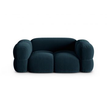Canapea 2 locuri, Loretto, Cosmopolitan Design, 180x100x68 cm, catifea, albastru petrol inchis