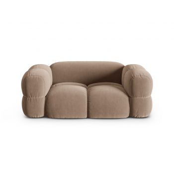 Canapea 2 locuri, Loretto, Cosmopolitan Design, 180x100x68 cm, catifea, bej inchis