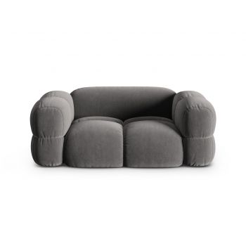 Canapea 2 locuri, Loretto, Cosmopolitan Design, 180x100x68 cm, catifea, gri