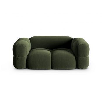 Canapea 2 locuri, Loretto, Cosmopolitan Design, 180x100x68 cm, catifea, verde