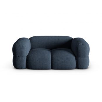 Canapea 2 locuri, Loretto, Cosmopolitan Design, 180x100x68 cm, tesatura structurata, albastru inchis