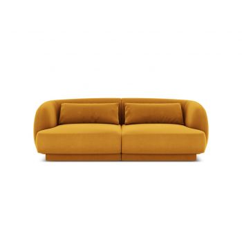 Canapea 2 locuri, Tulum, Cosmopolitan Design, 180x90x70 cm, catifea, galben