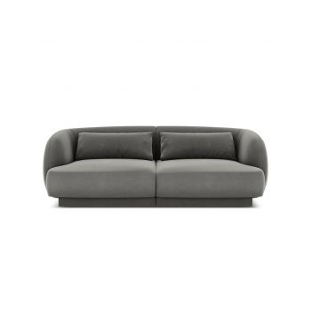 Canapea 2 locuri, Tulum, Cosmopolitan Design, 180x90x70 cm, catifea, gri deschis