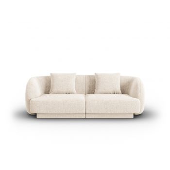 Canapea 2 locuri, Tulum, Cosmopolitan Design, 180x90x70 cm, tesatura chenille, bej deschis