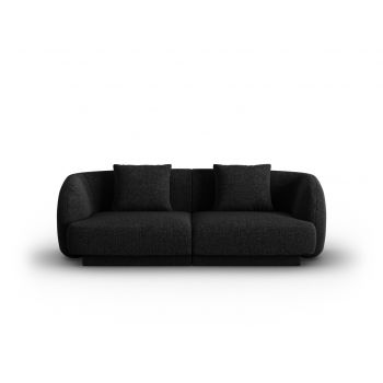 Canapea 2 locuri, Tulum, Cosmopolitan Design, 180x90x70 cm, tesatura chenille, negru