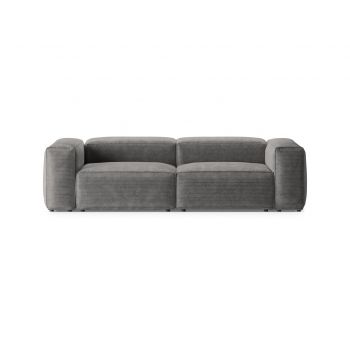 Canapea 3 locuri, Bergamo, Cosmopolitan Design, 264x108x70 cm, catifea chenille raiata, gri deschis