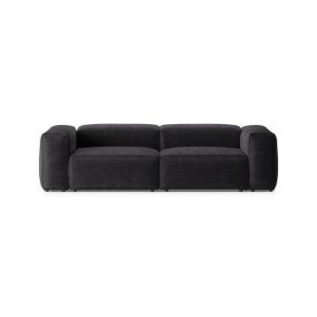 Canapea 3 locuri, Bergamo, Cosmopolitan Design, 264x108x70 cm, catifea chenille raiata, gri