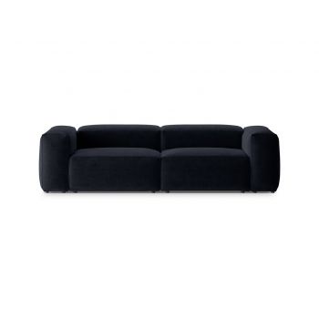 Canapea 3 locuri, Bergamo, Cosmopolitan Design, 264x108x70 cm, tesatura structurata, albastru navy