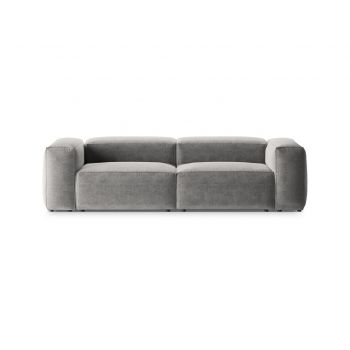Canapea 3 locuri, Bergamo, Cosmopolitan Design, 264x108x70 cm, tesatura structurata, gri deschis