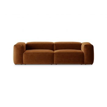 Canapea 3 locuri, Bergamo, Cosmopolitan Design, 264x108x70 cm, tesatura structurata, gri maro