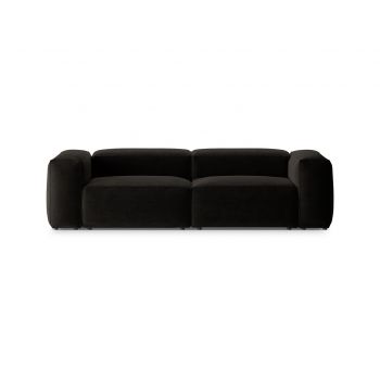 Canapea 3 locuri, Bergamo, Cosmopolitan Design, 264x108x70 cm, tesatura structurata, negru