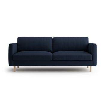 Canapea 3 locuri, Eden, Micadoni, 173x92x90 cm, catifea, albastru inchis