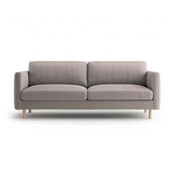 Canapea 3 locuri, Eden, Micadoni, 173x92x90 cm, catifea, gri beton