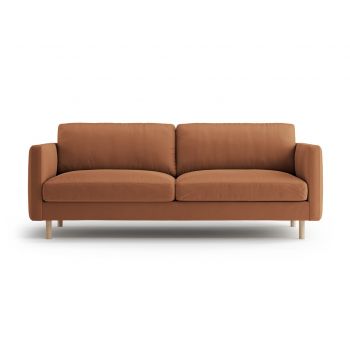 Canapea 3 locuri, Eden, Micadoni, 173x92x90 cm, catifea, miere