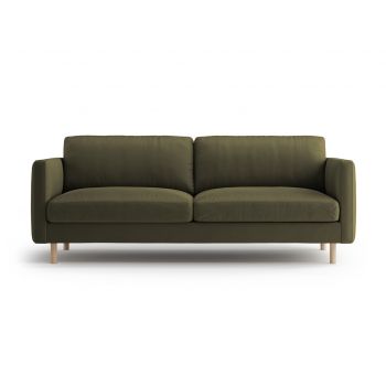 Canapea 3 locuri, Eden, Micadoni, 173x92x90 cm, catifea, verde muschi melanj