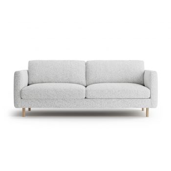 Canapea 3 locuri, Eden, Micadoni, 173x92x90 cm, tesatura structurata, gri deschis melanj