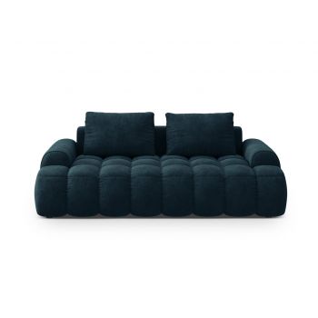 Canapea 3 locuri, Linz, Cosmopolitan Design, 200x100x84 cm, catifea, albastru petrol inchis
