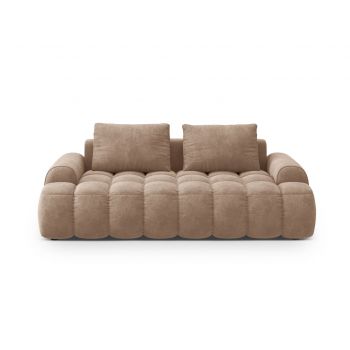 Canapea 3 locuri, Linz, Cosmopolitan Design, 200x100x84 cm, catifea, bej inchis