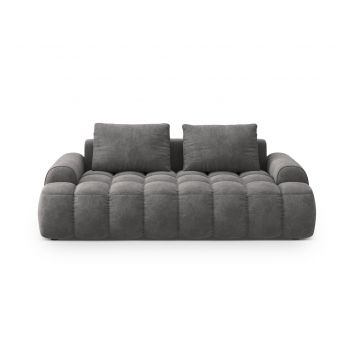 Canapea 3 locuri, Linz, Cosmopolitan Design, 200x100x84 cm, catifea, gri