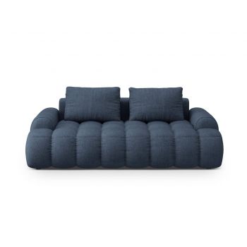 Canapea 3 locuri, Linz, Cosmopolitan Design, 200x100x84 cm, tesatura structurata, albastru inchis