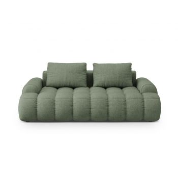 Canapea 3 locuri, Linz, Cosmopolitan Design, 200x100x84 cm, tesatura structurata, verde oliv inchis