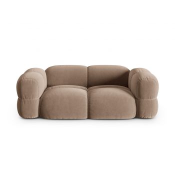 Canapea 3 locuri, Loretto, Cosmopolitan Design, 210x100x68 cm, catifea, bej inchis