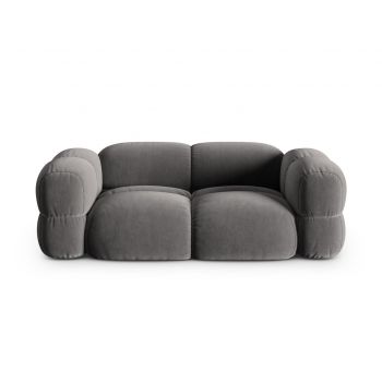 Canapea 3 locuri, Loretto, Cosmopolitan Design, 210x100x68 cm, catifea, gri