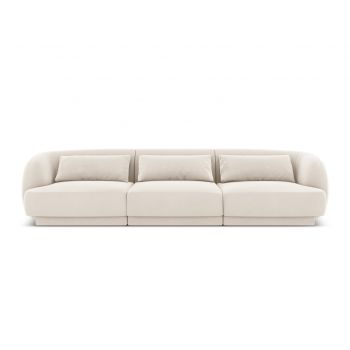 Canapea 3 locuri, Tulum, Cosmopolitan Design, 255x90x70 cm, catifea, bej deschis