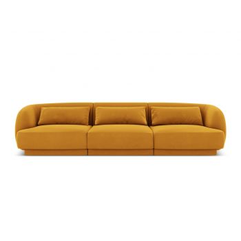 Canapea 3 locuri, Tulum, Cosmopolitan Design, 255x90x70 cm, catifea, galben