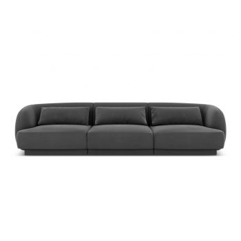 Canapea 3 locuri, Tulum, Cosmopolitan Design, 255x90x70 cm, catifea, gri